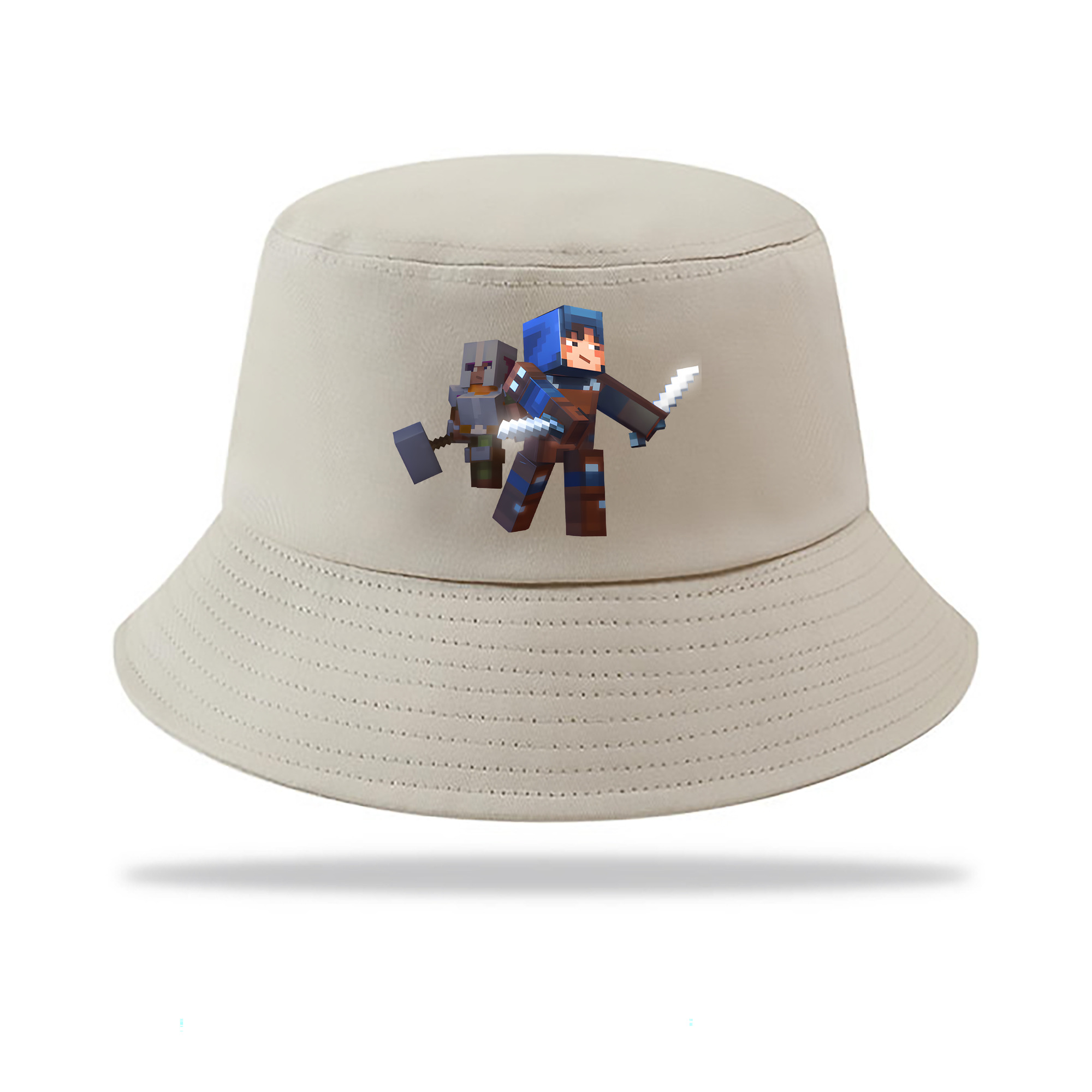 （画像用） マインクラフト ブロックの世界 Minecraft MC Block world アウトドア日除けバケットハット